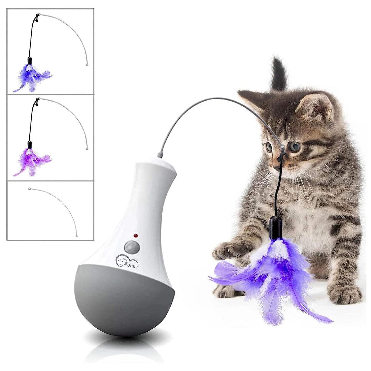 Cat Interactive Feather Teaser Toy for Indoor Play