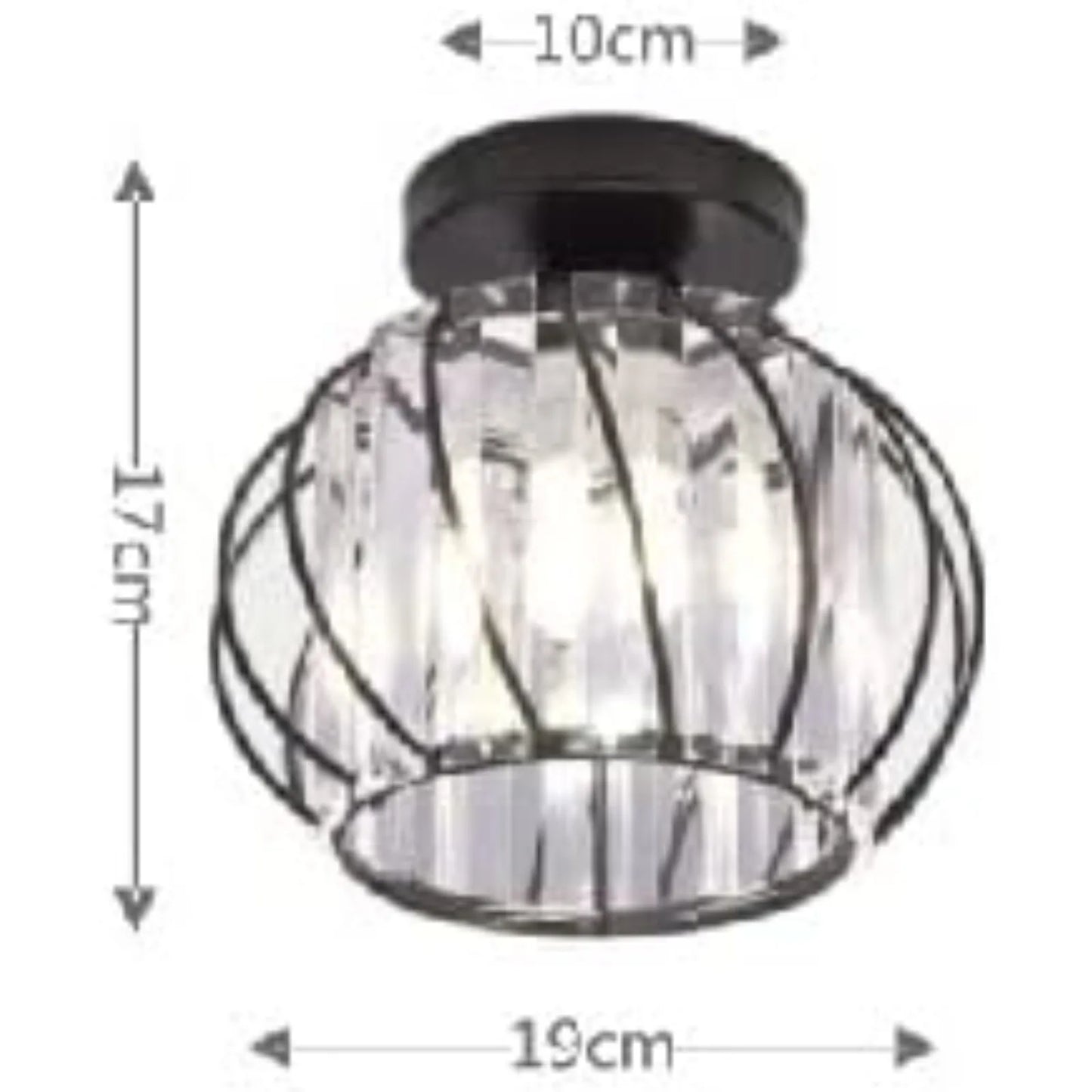 Modern Semi Flush Mount Ceiling Light Fixture With Crystal