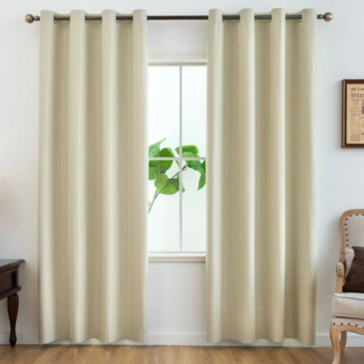 2 Piece Modern Blackout Curtain With Coated Lining