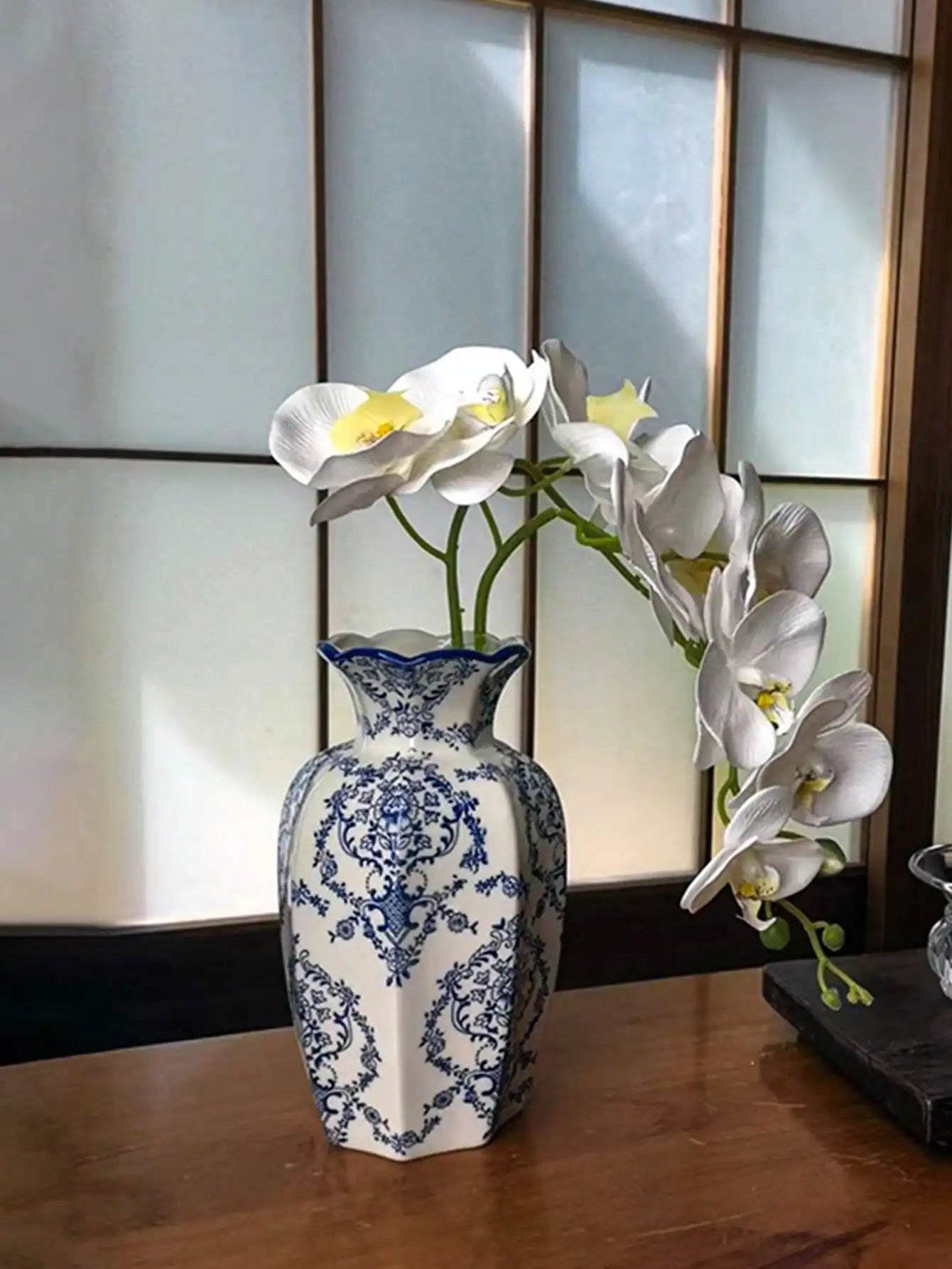 Porcelain Vase Chinese Retro Flower Decor Living Room