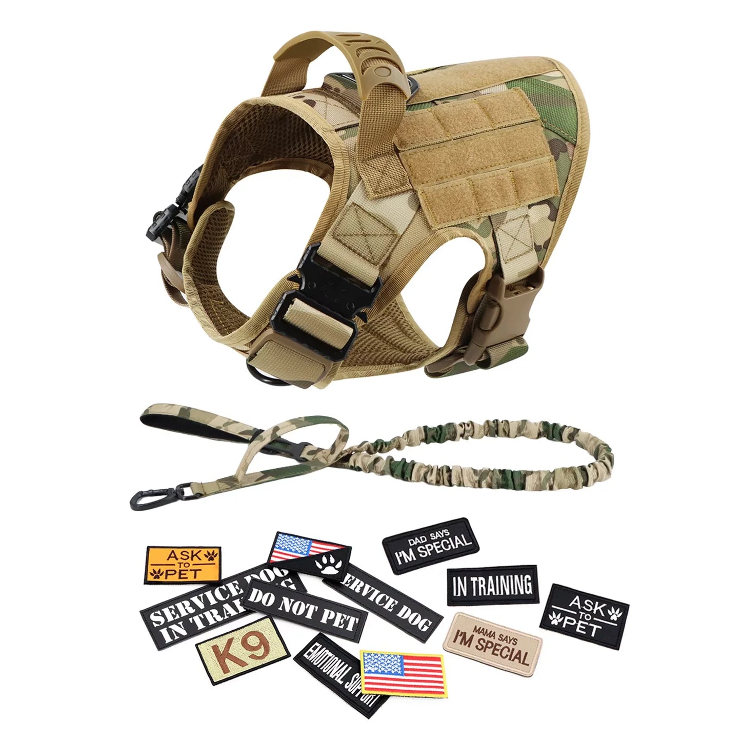 Tactical Dog Harness Vest Set Malinois Training