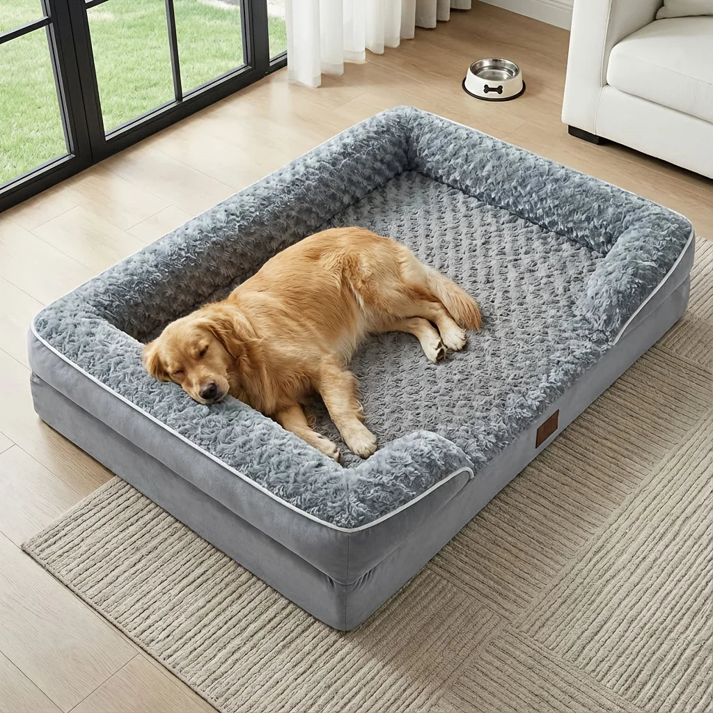 Dog Bed With Washable Removable Cover And Nonskid Bottom