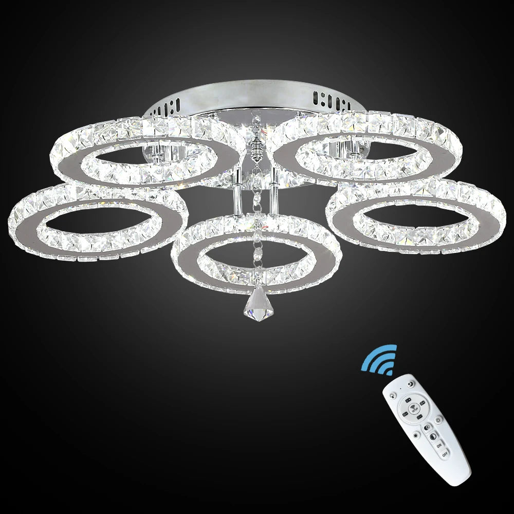 Vetrulus Crystal Led Ceiling Chandelier Light For Dining