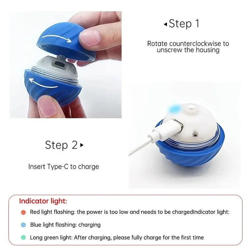 Dog Ball Toy USB Automatic Moving Bouncing Interactive Chew