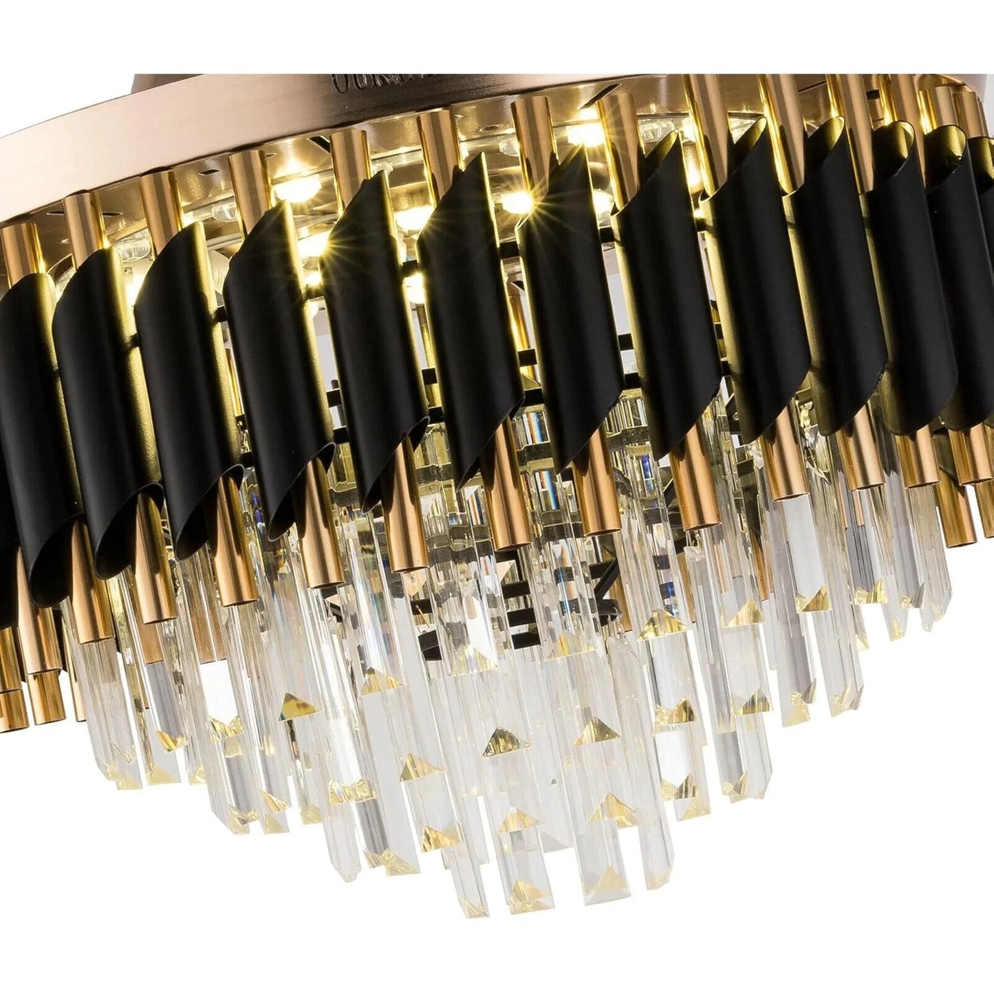 Crystal Ceiling Fan With LED Light And Retractable Blades