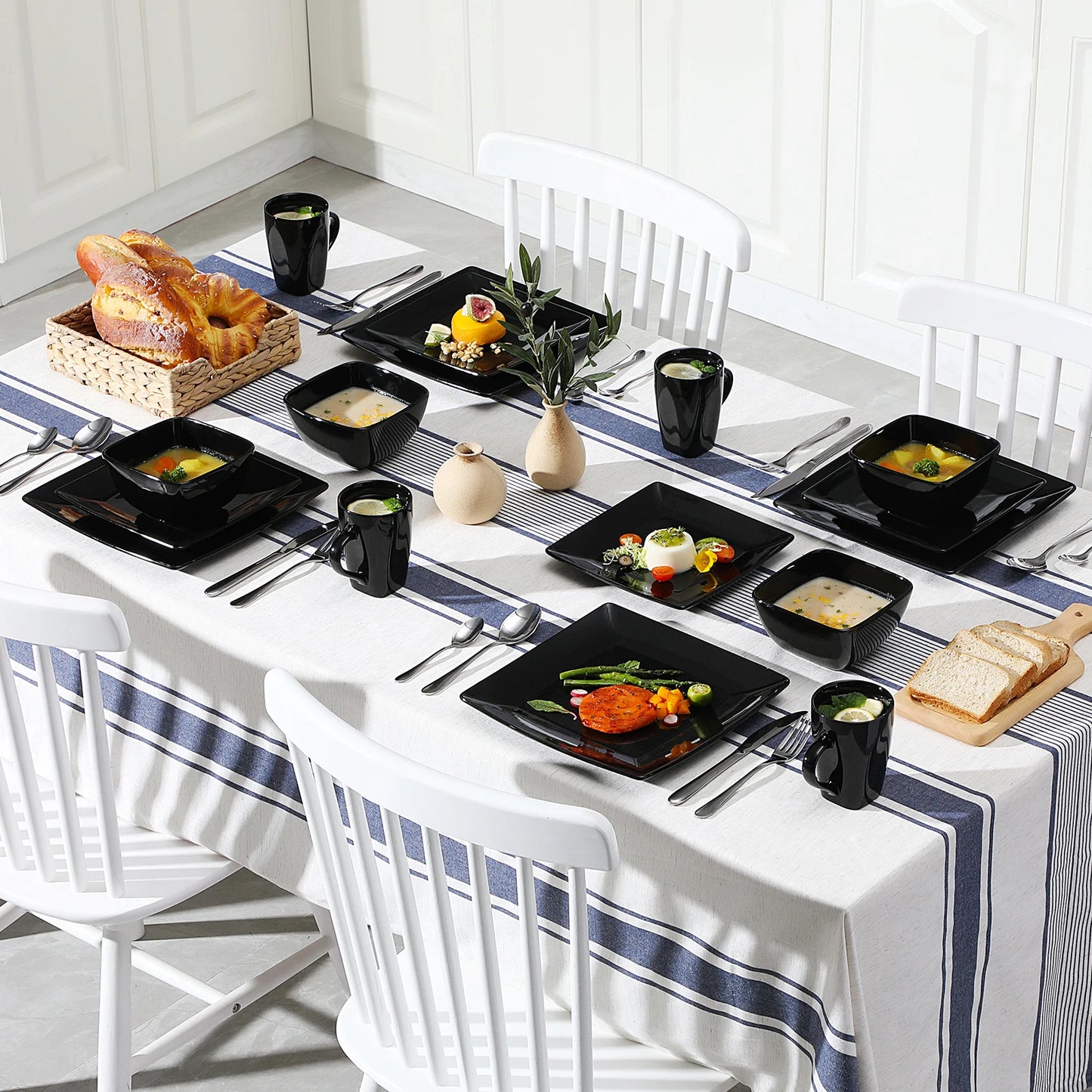 MALACASA SOHO Ceramic Porcelain Dinnerware Set