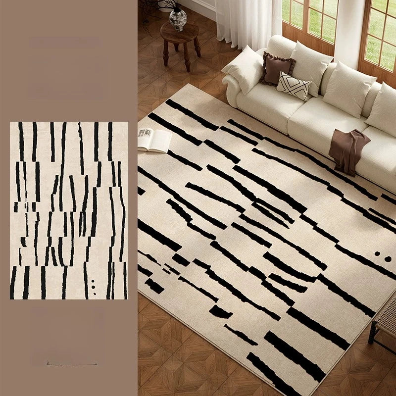Retro Style Living Room Rug Geometric Polyester Mat