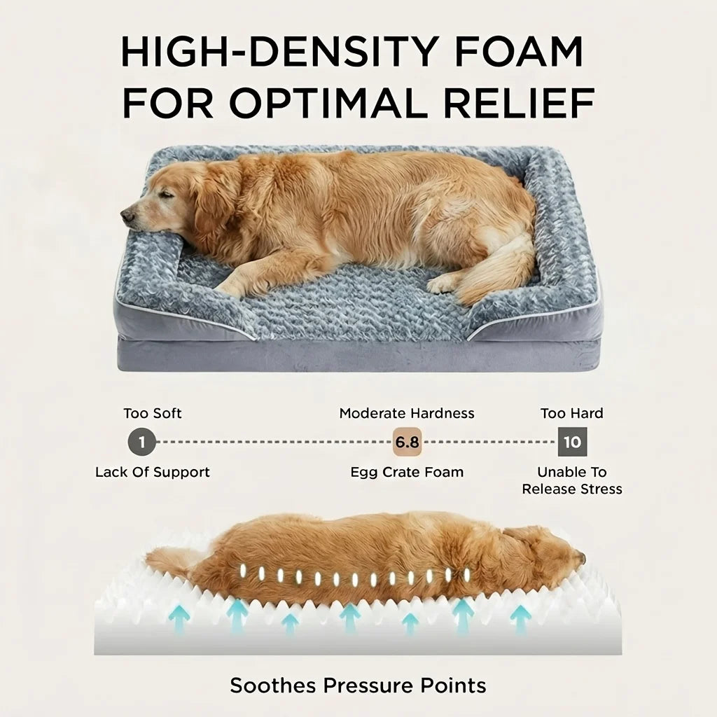 Dog Bed With Washable Removable Cover And Nonskid Bottom