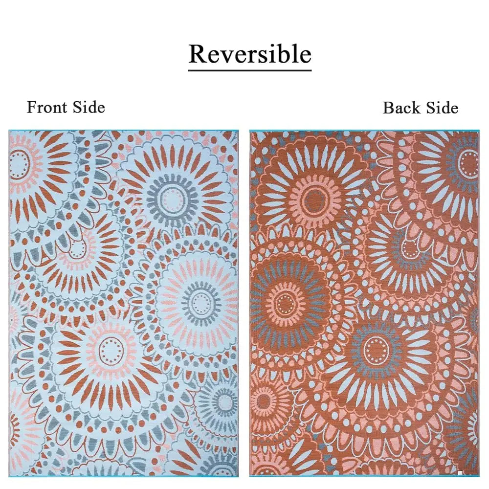 DIXSG Reversible Waterproof Outdoor Indoor Plastic Straw Mat