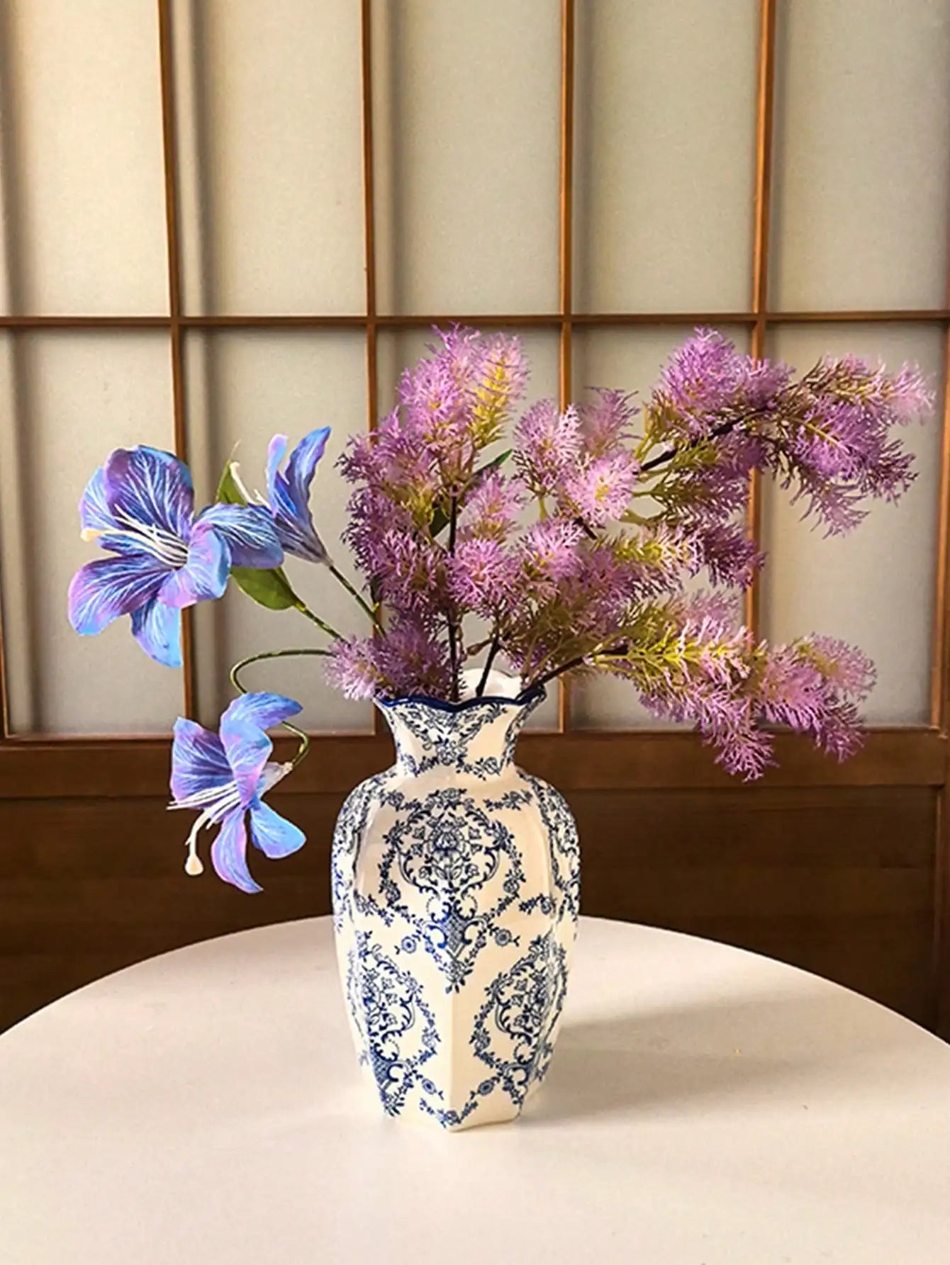 Porcelain Vase Chinese Retro Flower Decor Living Room