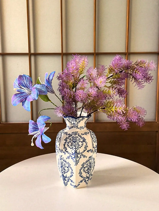 Porcelain Vase Chinese Retro Flower Decor Living Room