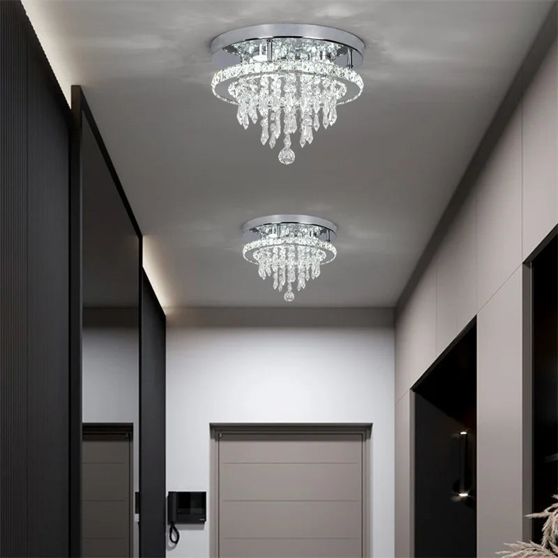 VETRULUS Modern Crystal LED Pendant Chandelier With Remote