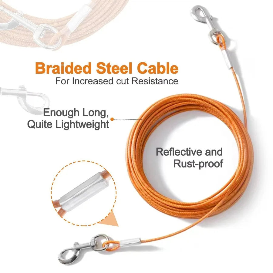 Extension Steel Wire Rope Dog Chain Anti Bite Traction Rope