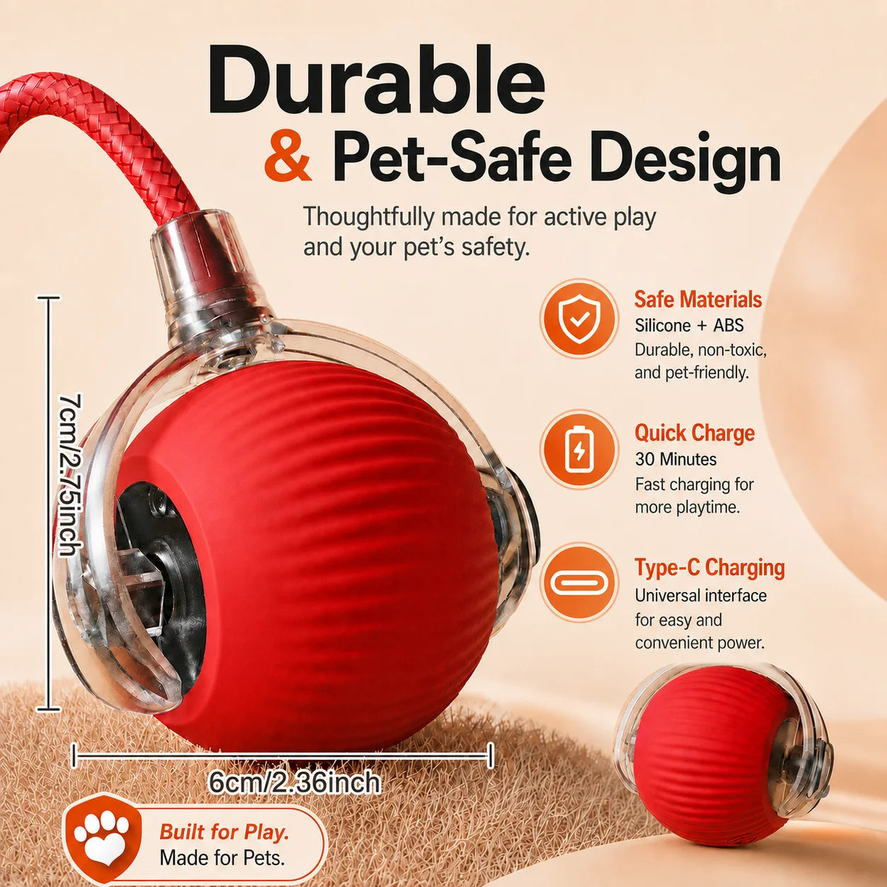 Smart Automatic Rolling Dog Ball Toy Rechargeable