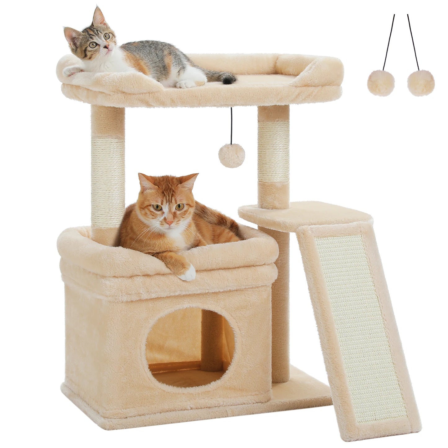 PAWZ Road Small Cat Tree Tower With Sisal Scratching Post