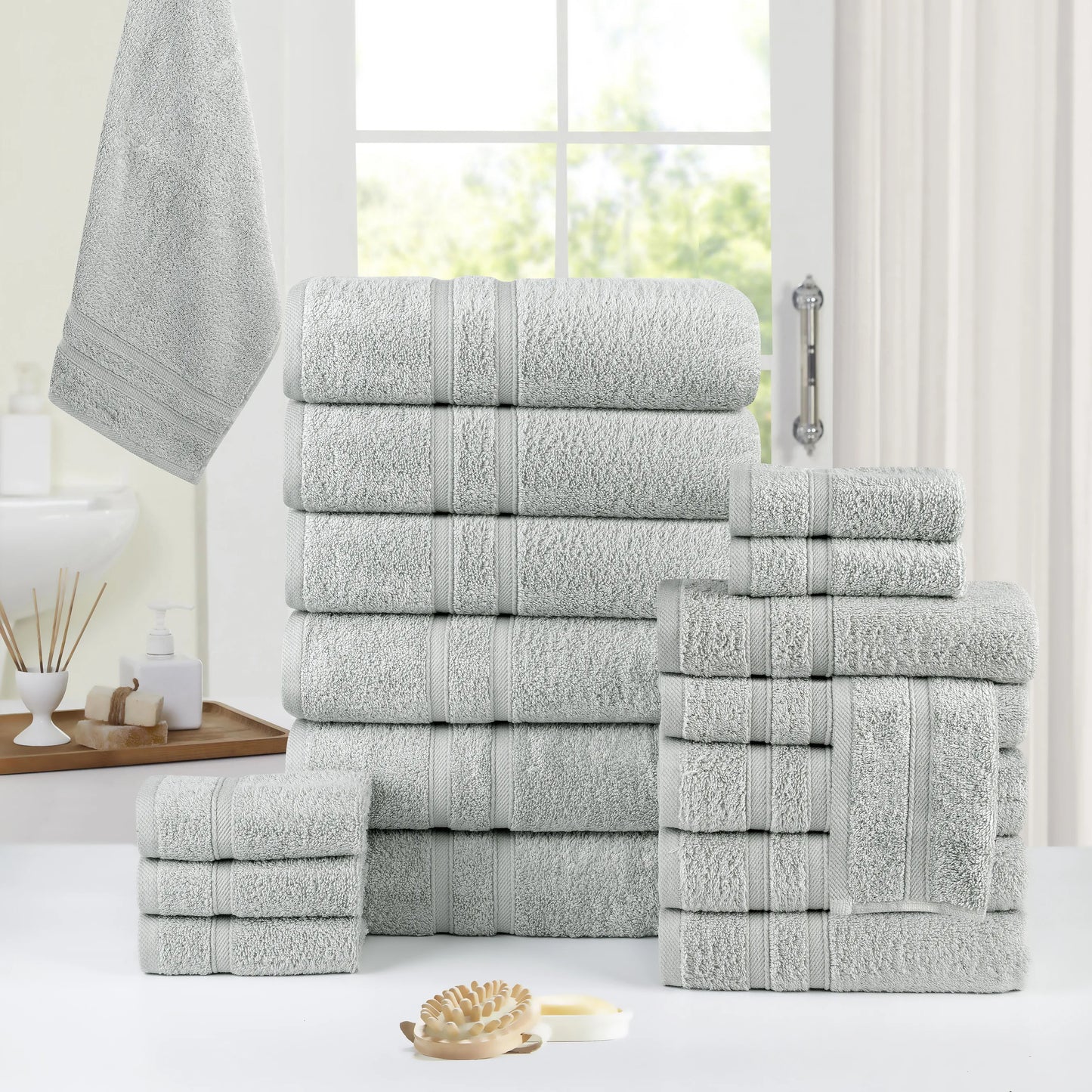 Zero Twist Egyptian Cotton Towel Set Ultra Soft Spa Quality