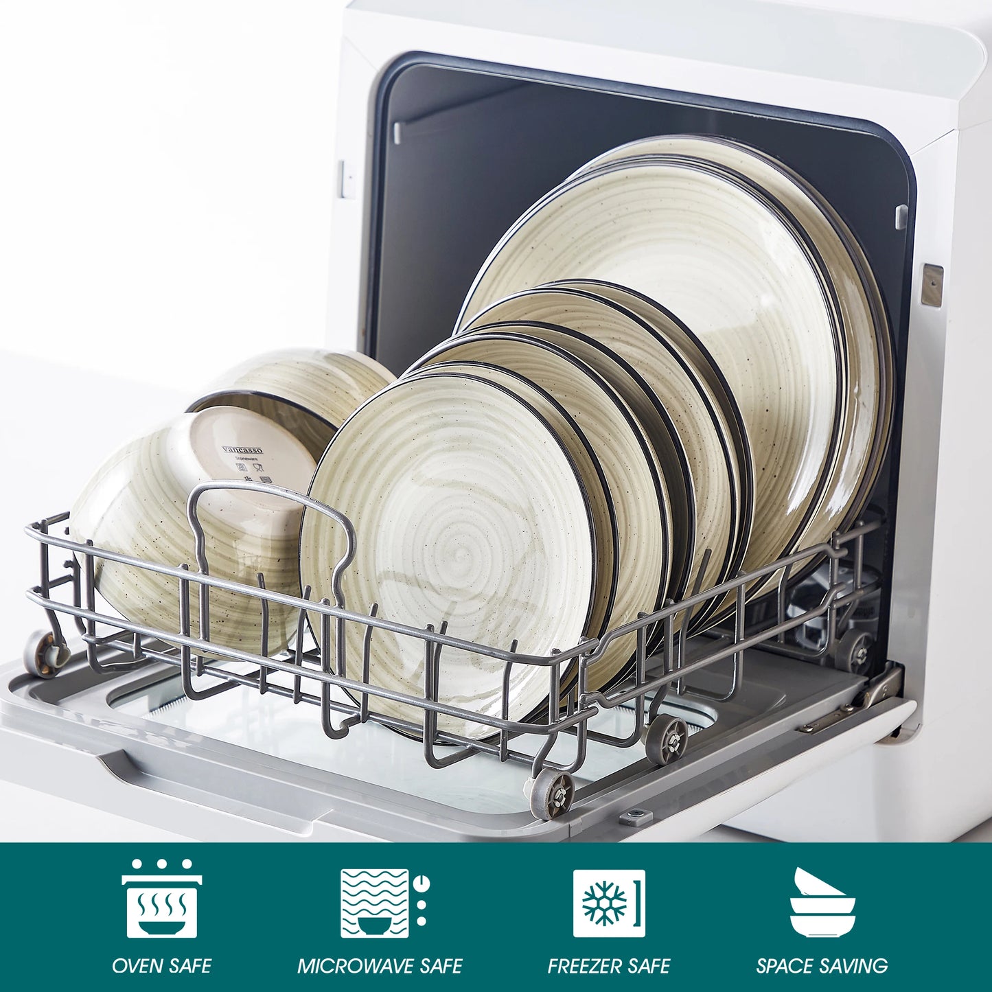 Malacasa Ceramic Dinnerware Set Includes Plates Bowls