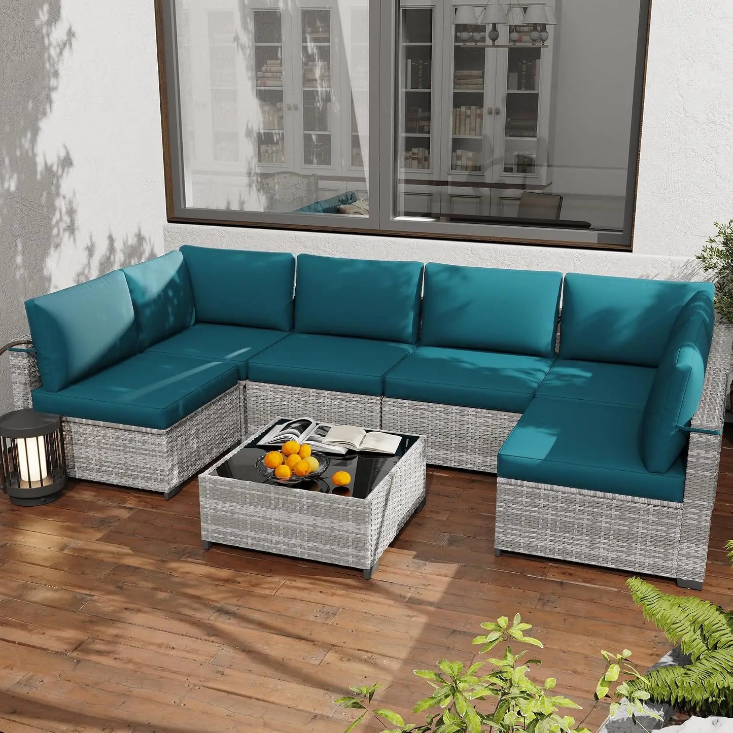 All Weather PE Rattan Modular Sectional Patio Set