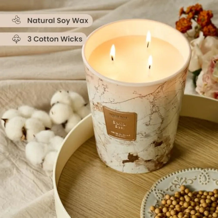 Scented 3-Wick Jar Candle For Home Decor