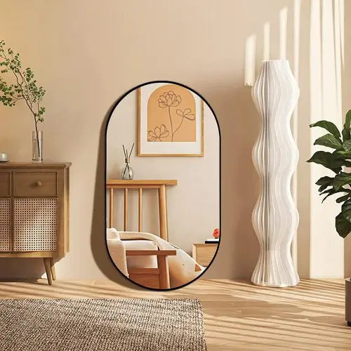 Oval Metal Vanity Mirror For Modern Bathroom Decor
