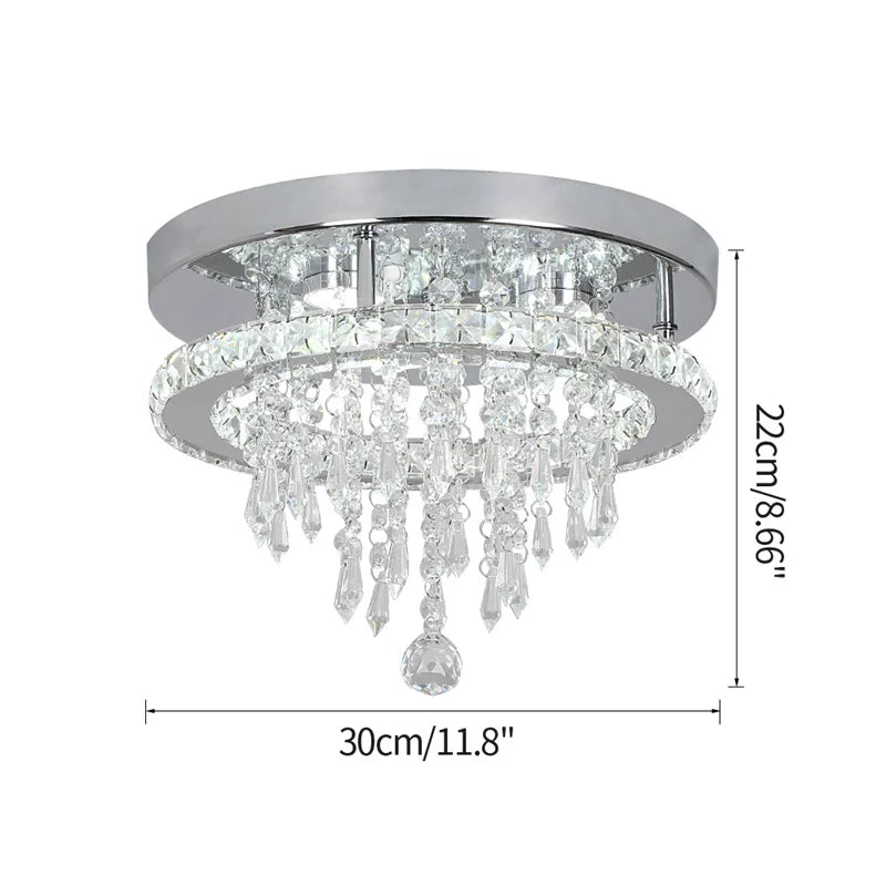 VETRULUS Modern Crystal LED Pendant Chandelier With Remote