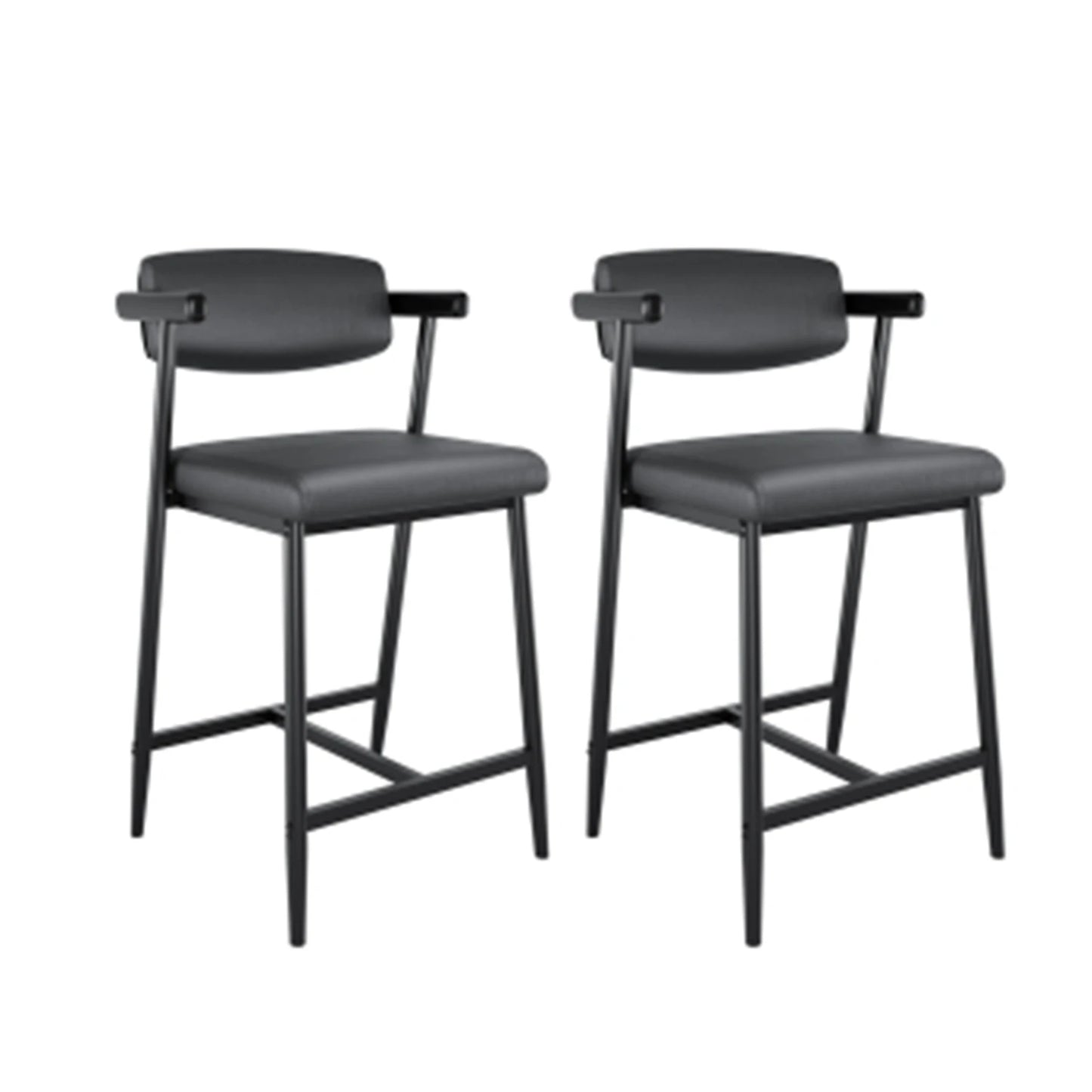 TWISTER.CK Modern Bar Stools Set With Back And Wide Seat
