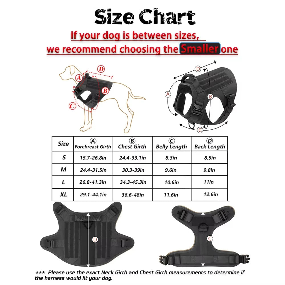 Tactical Dog Harness Vest Set Malinois Training