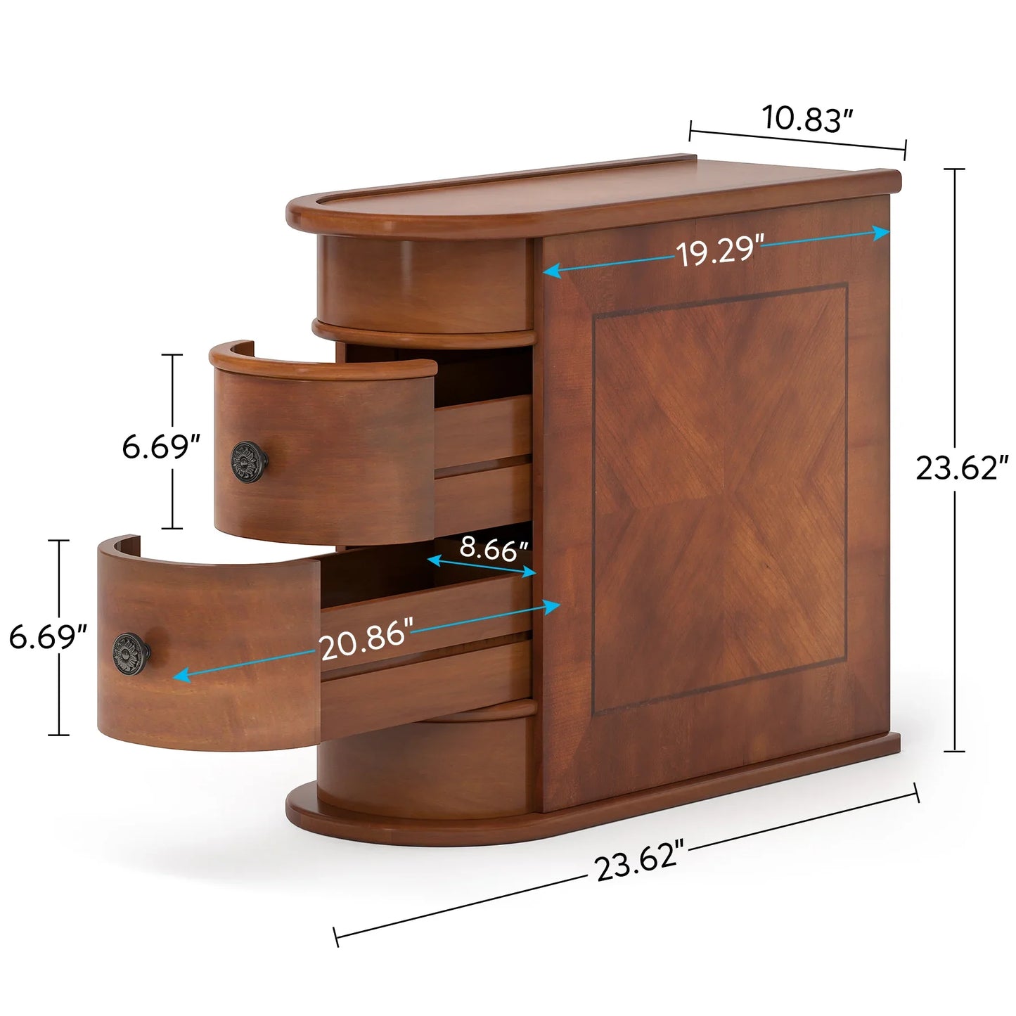 Tribesigns Solid Wood End Table With Drawer Nightstand