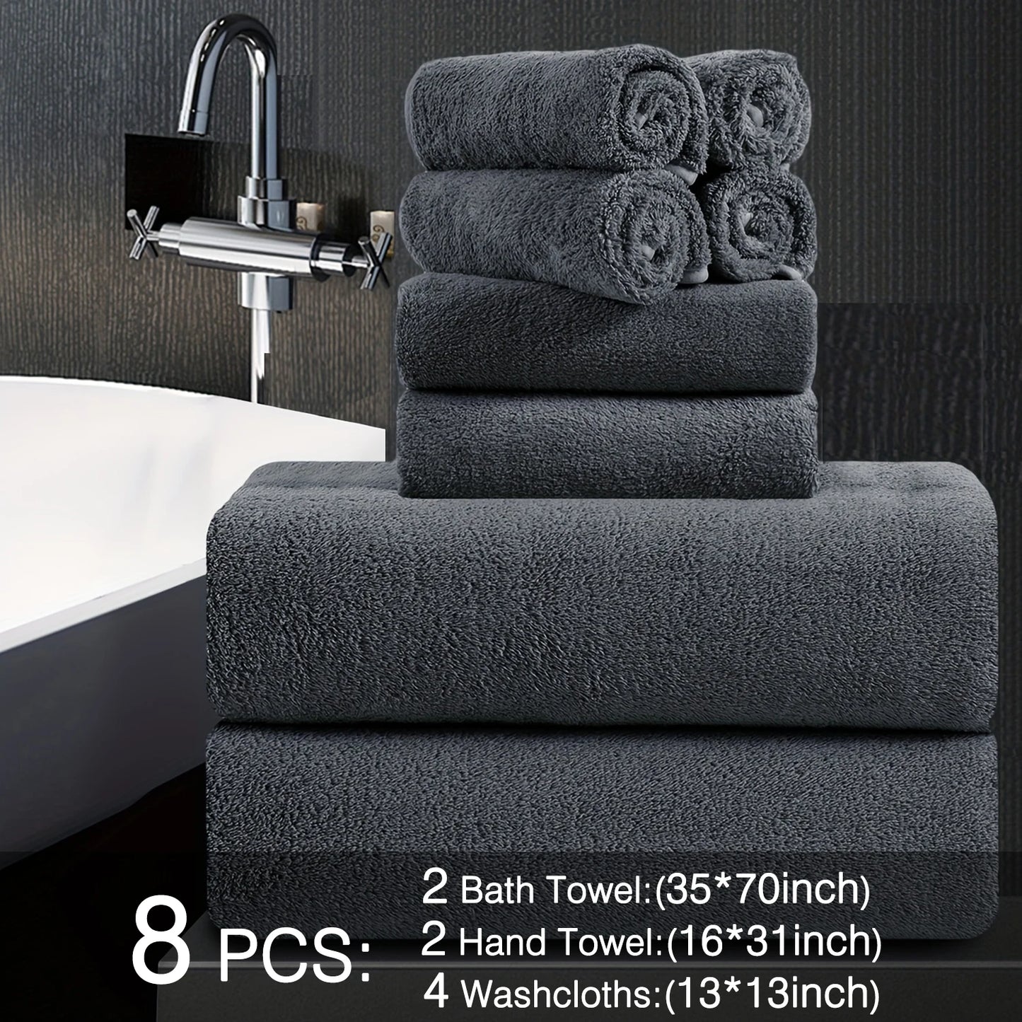Belista Soft Absorbent Bath Towels Set Quick Dry