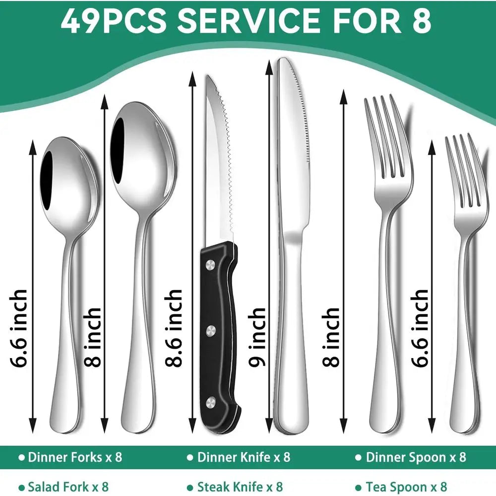 Stainless Steel Silverware Set With Organizer