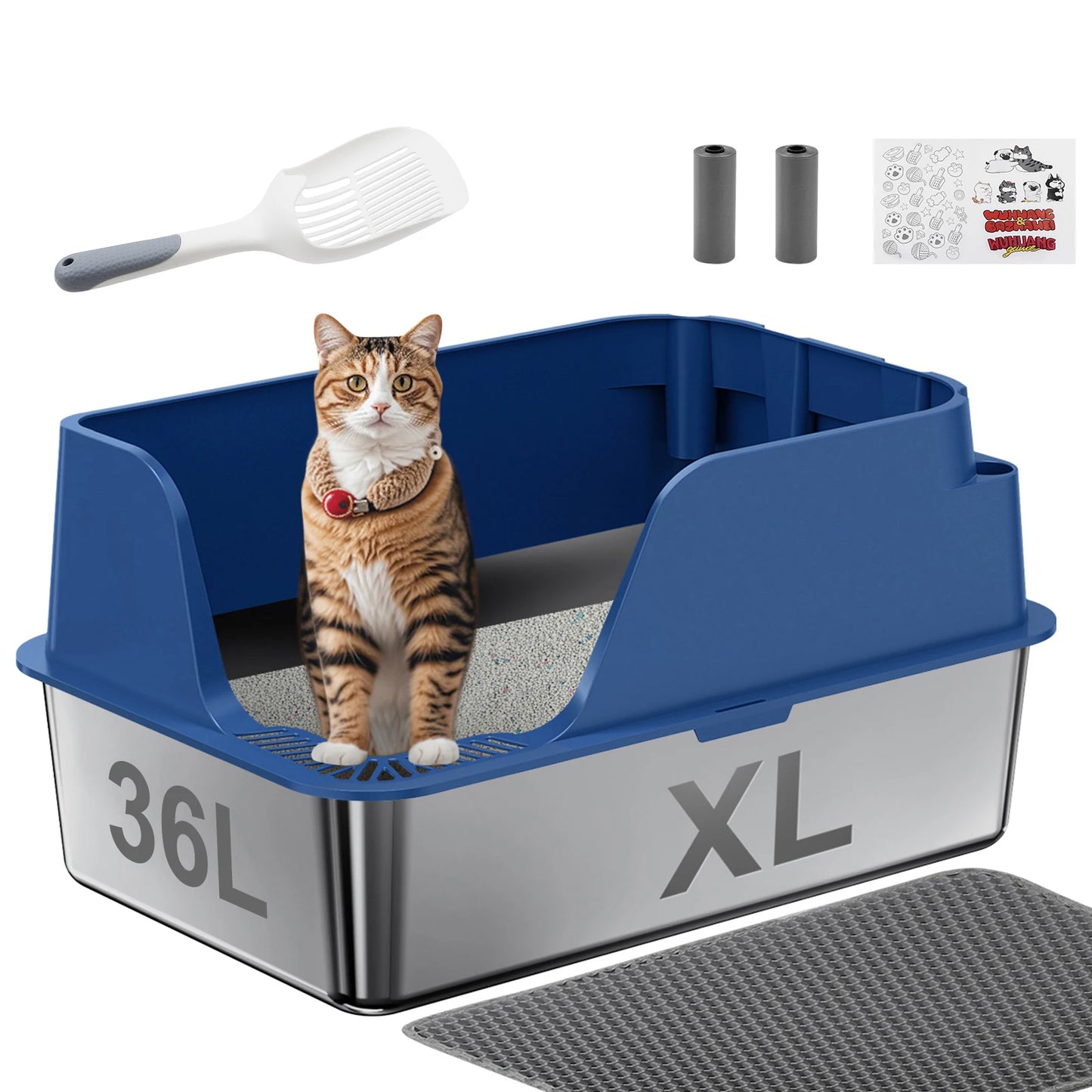 Stainless Steel Cat Litter Box Leak Proof