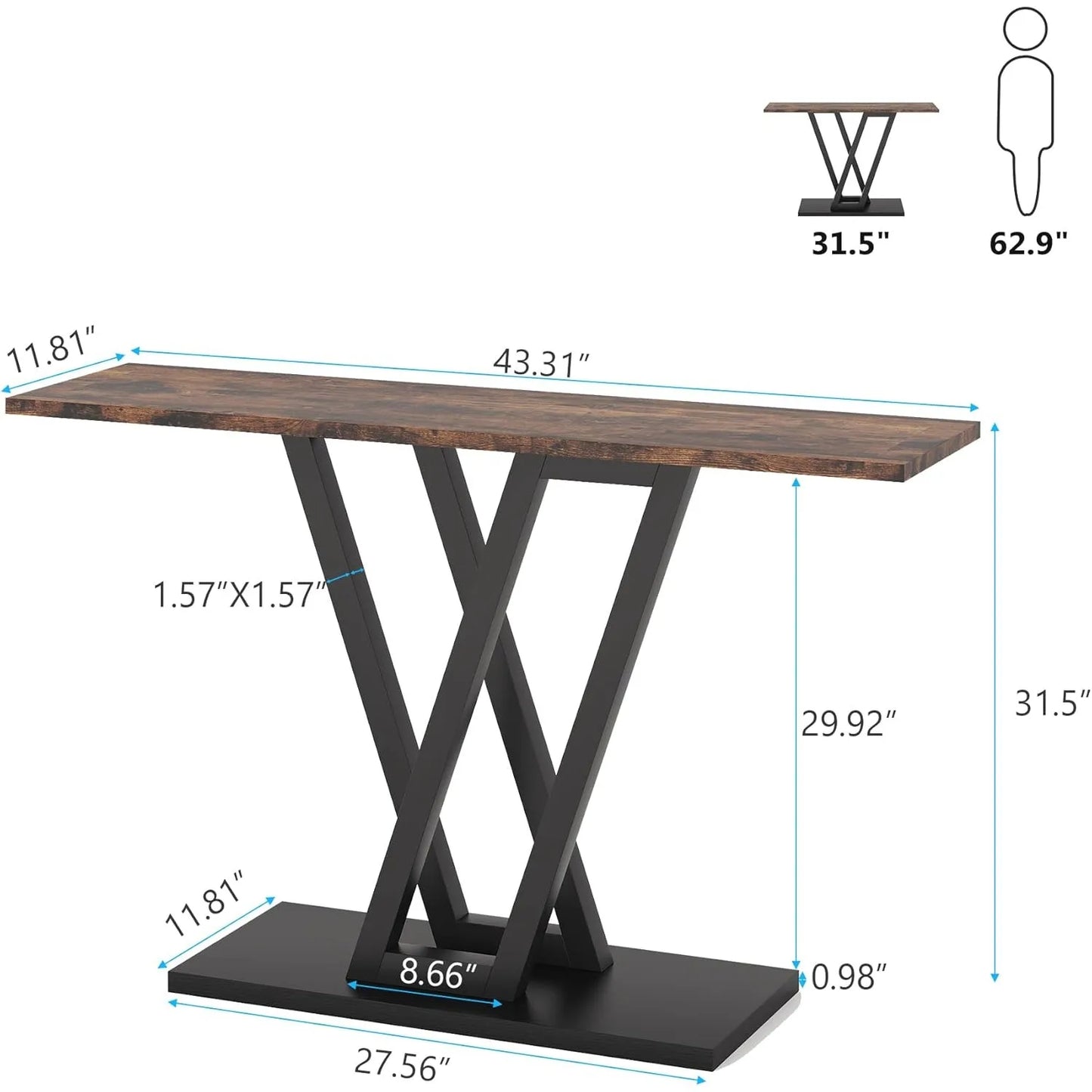 Little Tree Console Table Industrial Hallway Sofa Table