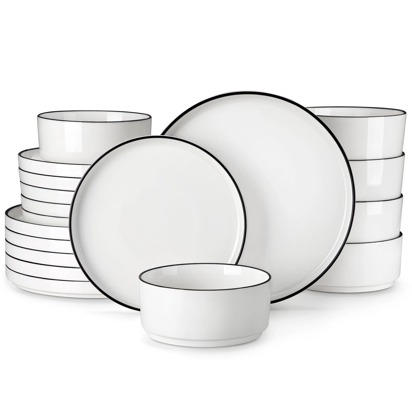 MALACASA Ceramic Dinnerware Set Plates and Bowls