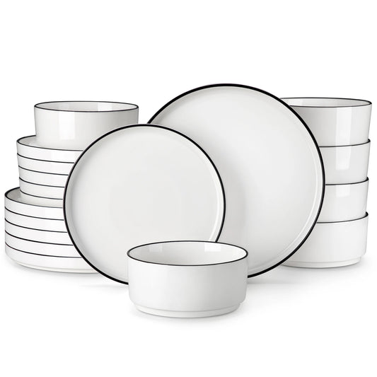 MALACASA Ceramic Dinnerware Set Plates and Bowls