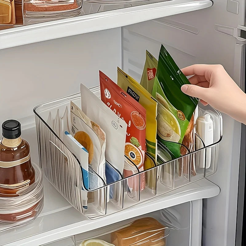 Clear Plastic Seasoning Storage Box With Adjustable Divider