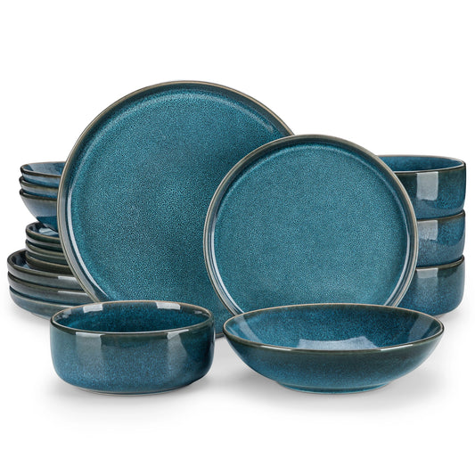 MALACASA Reactive Glaze Ceramic Dinnerware Set