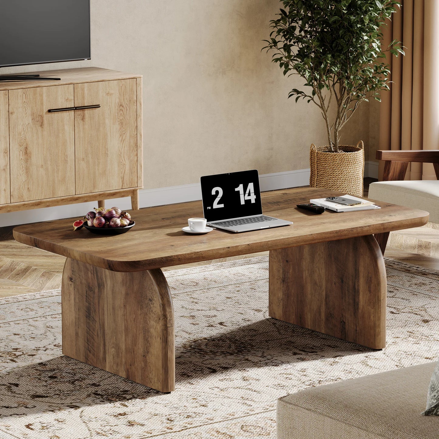 Tribesigns Farmhouse Coffee Table Engineered Wood