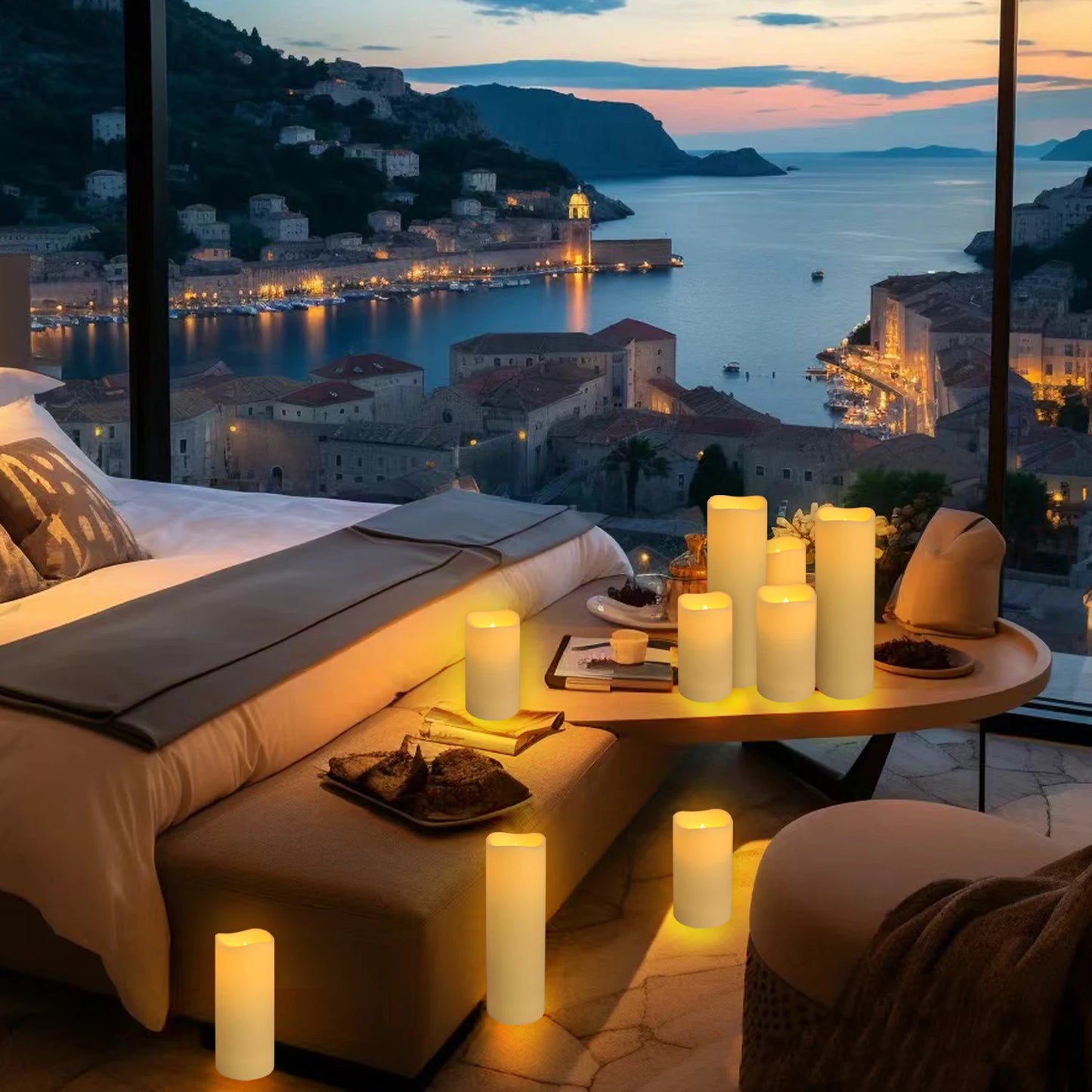 Waterproof Indoor Flameless LED Candles Set 24-144 Pieces