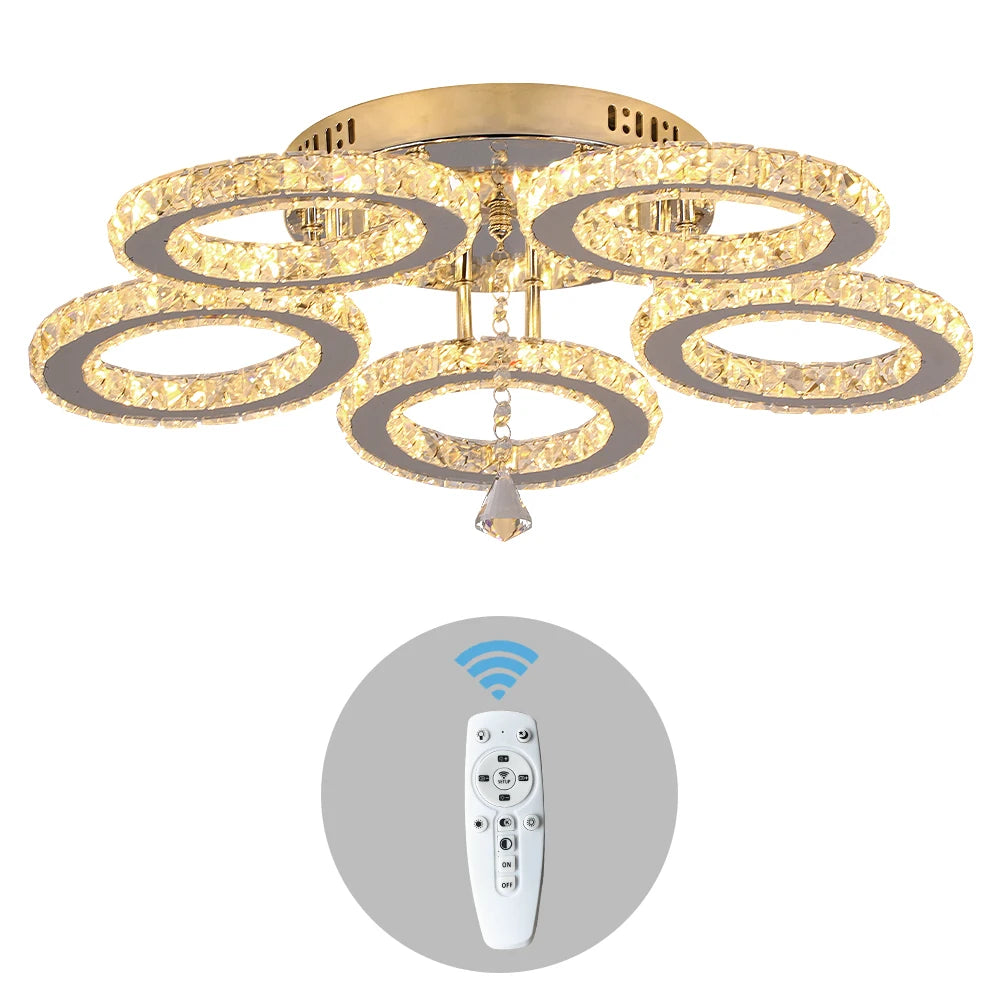Vetrulus Crystal Led Ceiling Chandelier Light For Dining