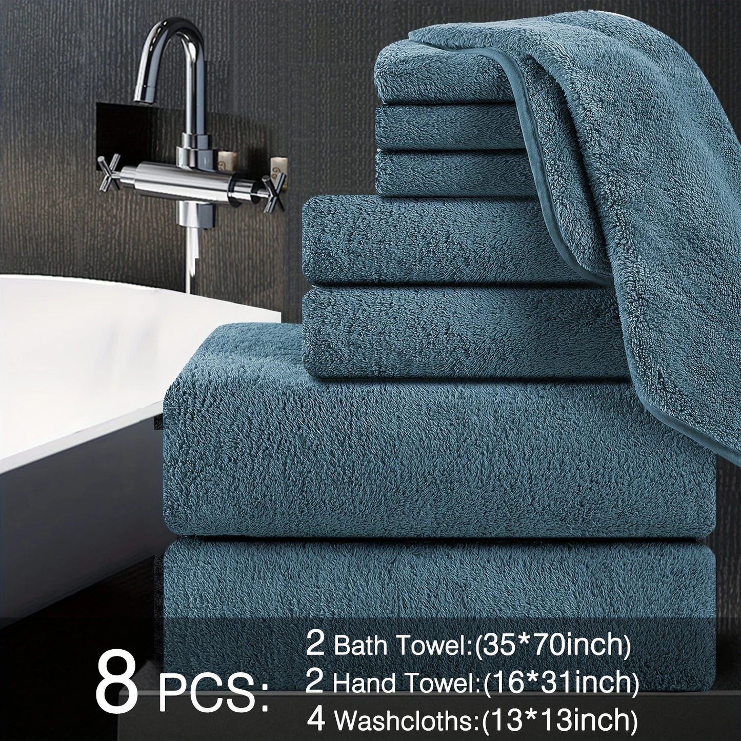 Belista Soft Absorbent Bath Towels Set Quick Dry