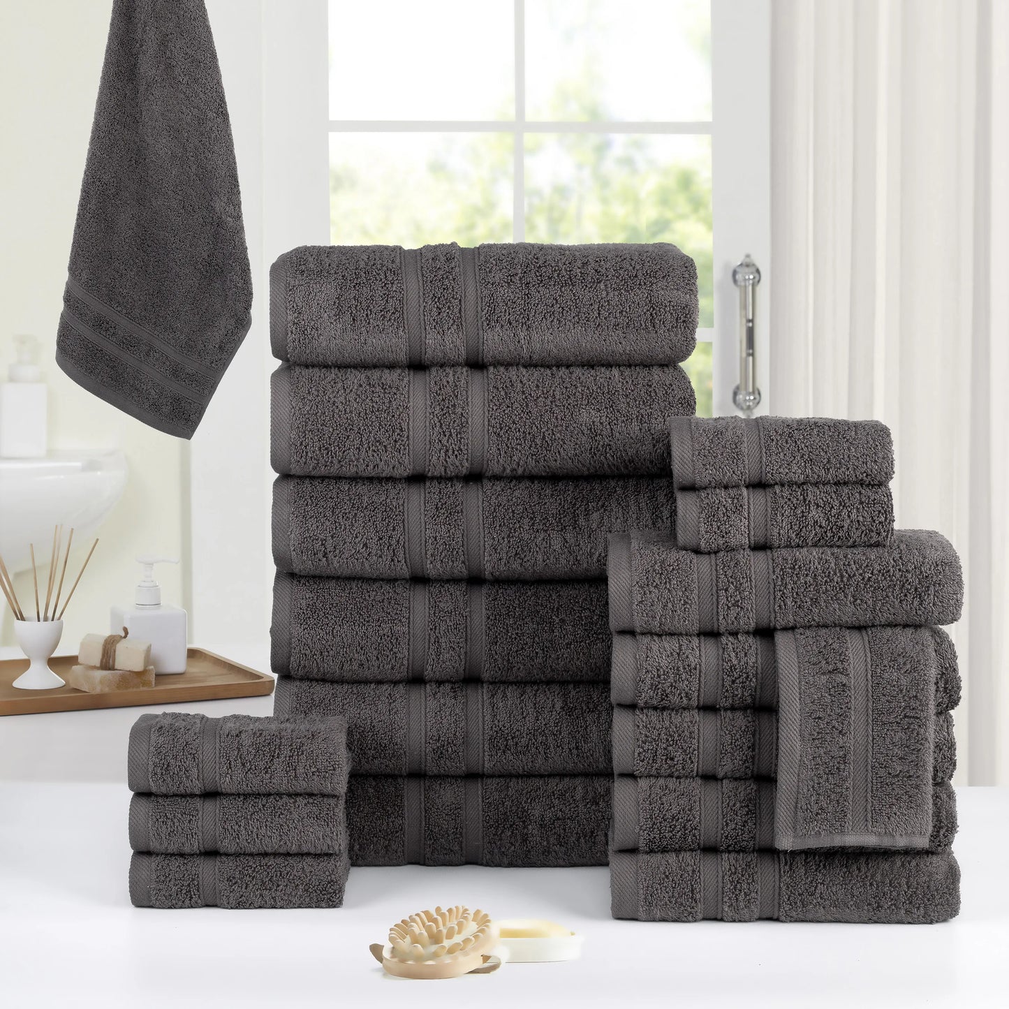 Zero Twist Egyptian Cotton Towel Set Ultra Soft Spa Quality