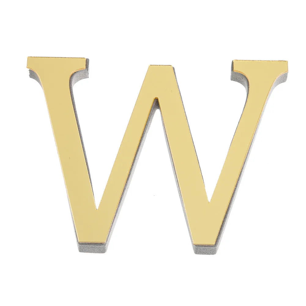 Alphabet 26 Letters 3D Mirror Acrylic Gold Wall Sticker
