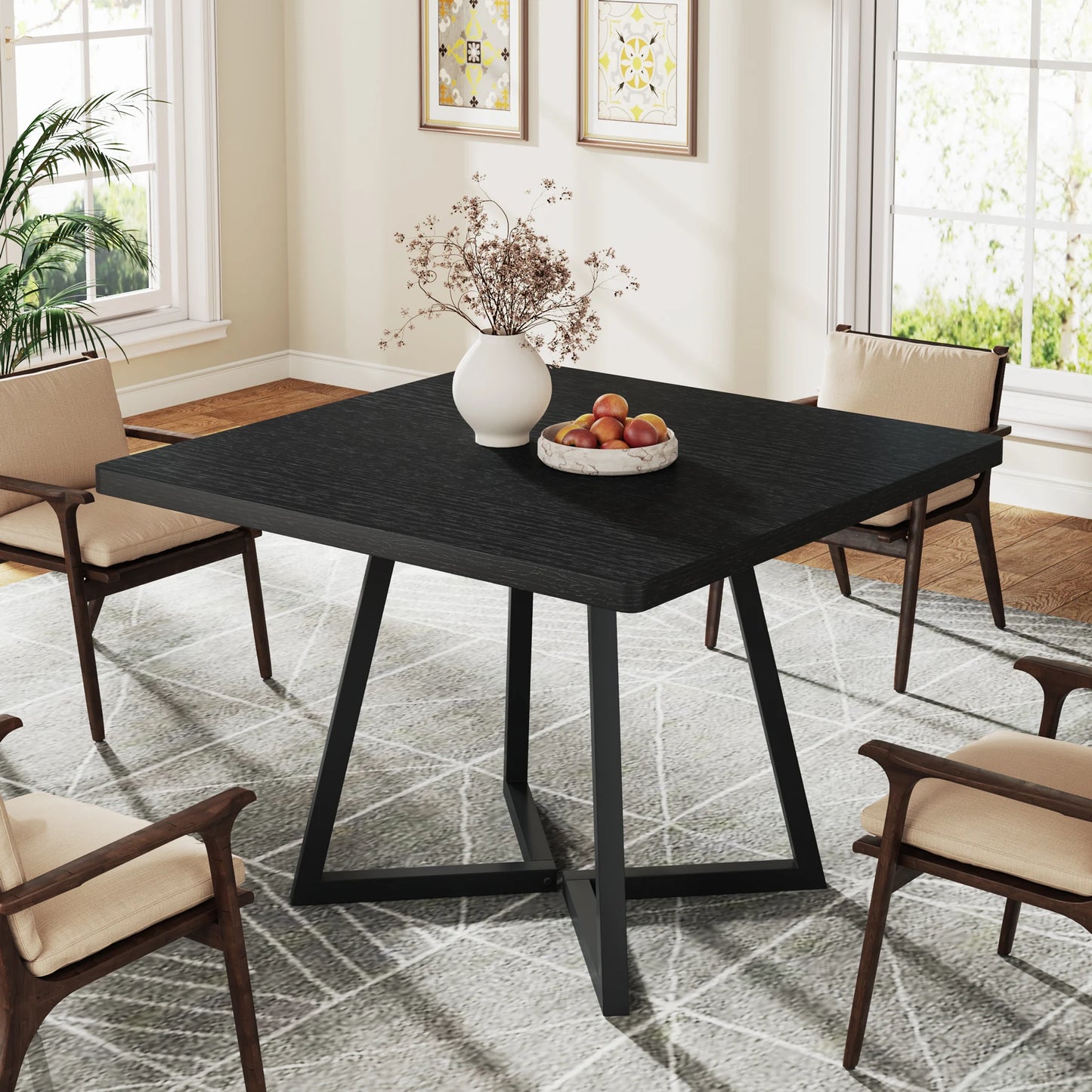 Tribesigns Square Dining Table For Four Wood