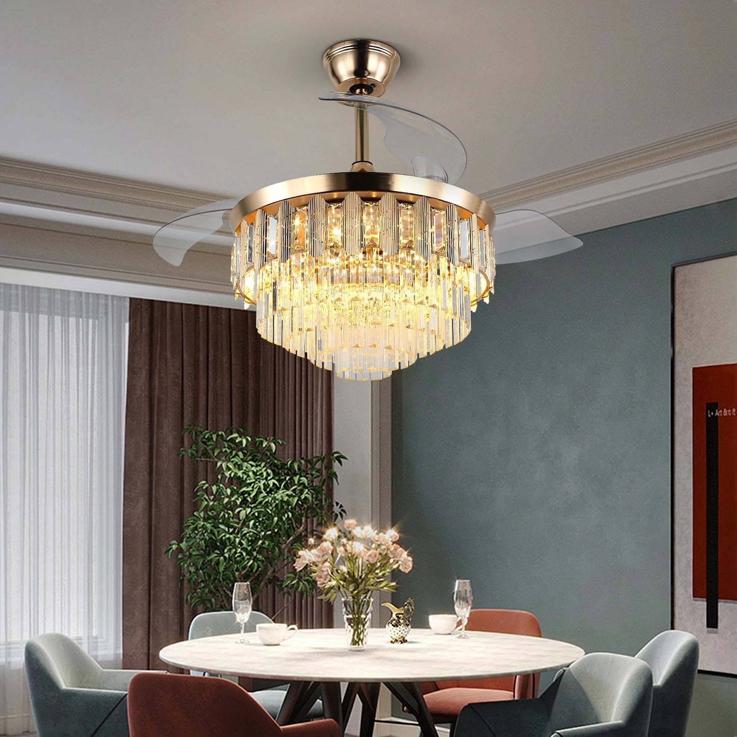 GreeLustr Modern Ceiling Fan With LED Light