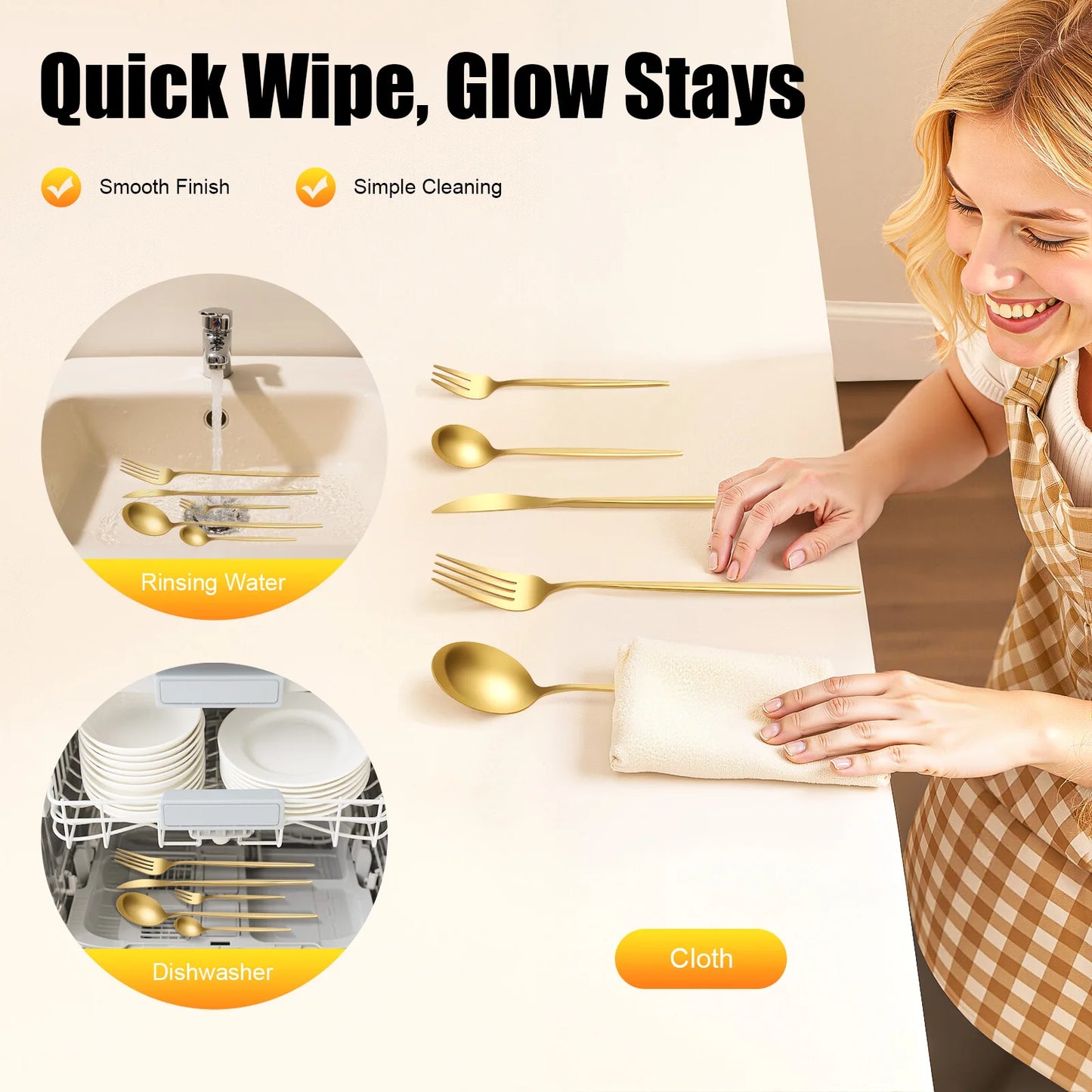Stainless Steel Silverware Set 90Pcs Heavy Duty for Weddings