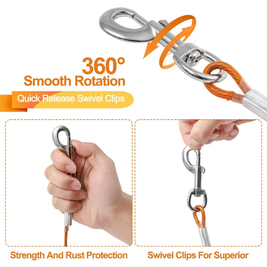 Extension Steel Wire Rope Dog Chain Anti Bite Traction Rope