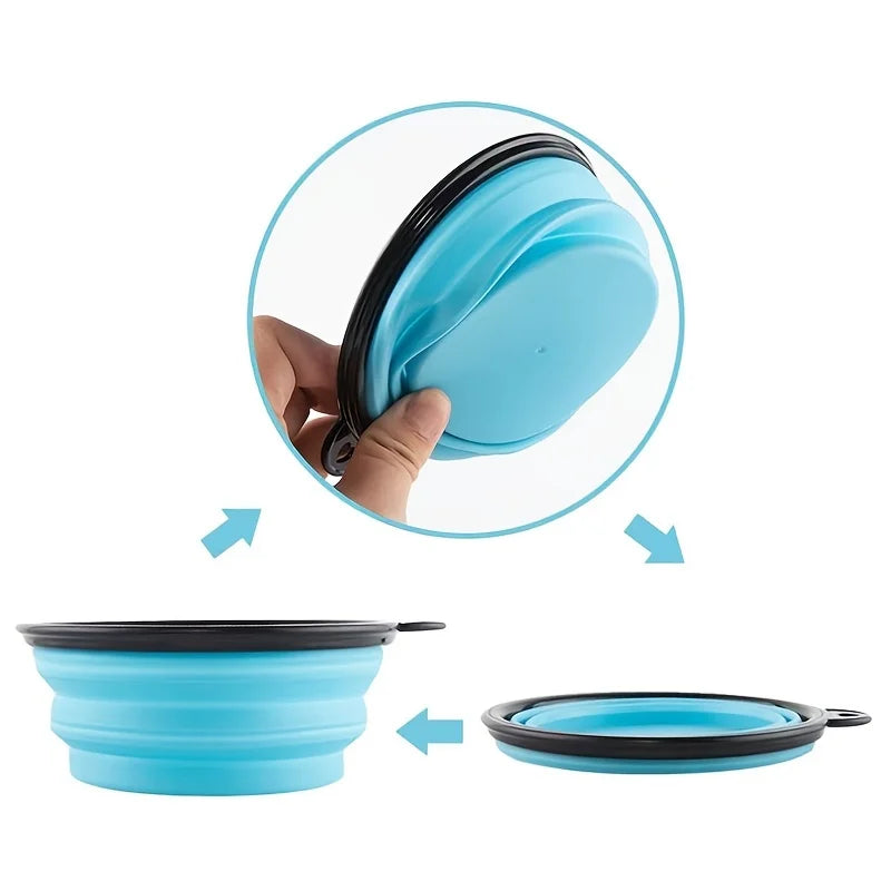 Collapsible Pet Food Bowl TPR Portable For Cats And Dogs