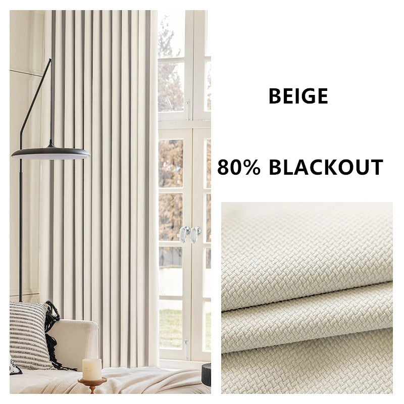 Custom Thickened Blackout Jacquard Curtains for Living Rooms