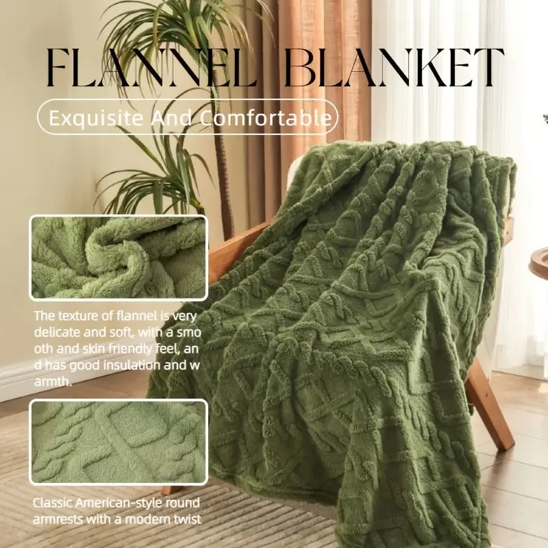 SHFY Ultra-Soft 3D Plush Fleece Blanket Throw