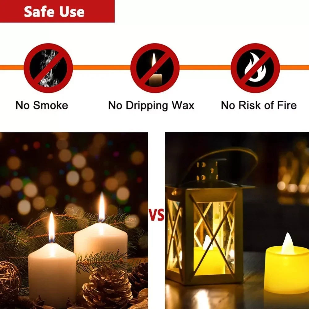 LED Tea Light Candles 24 Pack Flameless Battery Operated